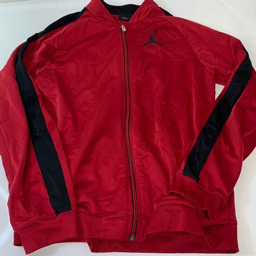 boys youth xl jacket air jordan red & black